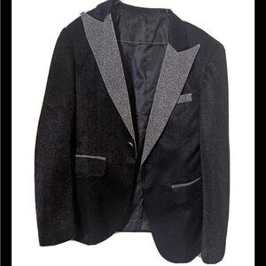Black Glitter Tuxedo Jacket size 42r